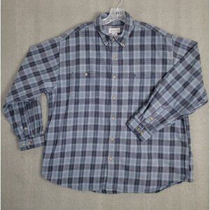 CARHARTT Men's Size 2XL Blue Plaid Cotton Button Up Flannel Shirt
